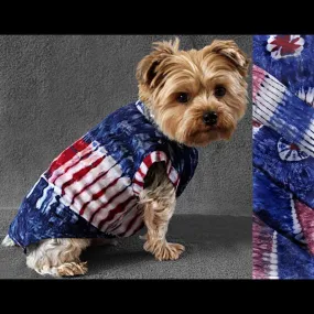 Dog's Red, White and Blue Tie-Dye Jumpsuit