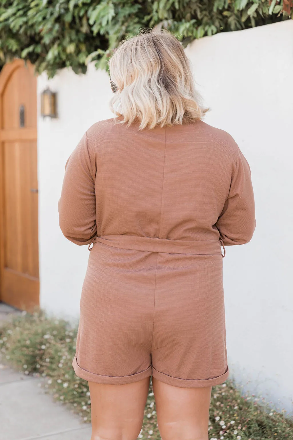 Doing My Own Thing Brown Collared Romper FINAL SALE