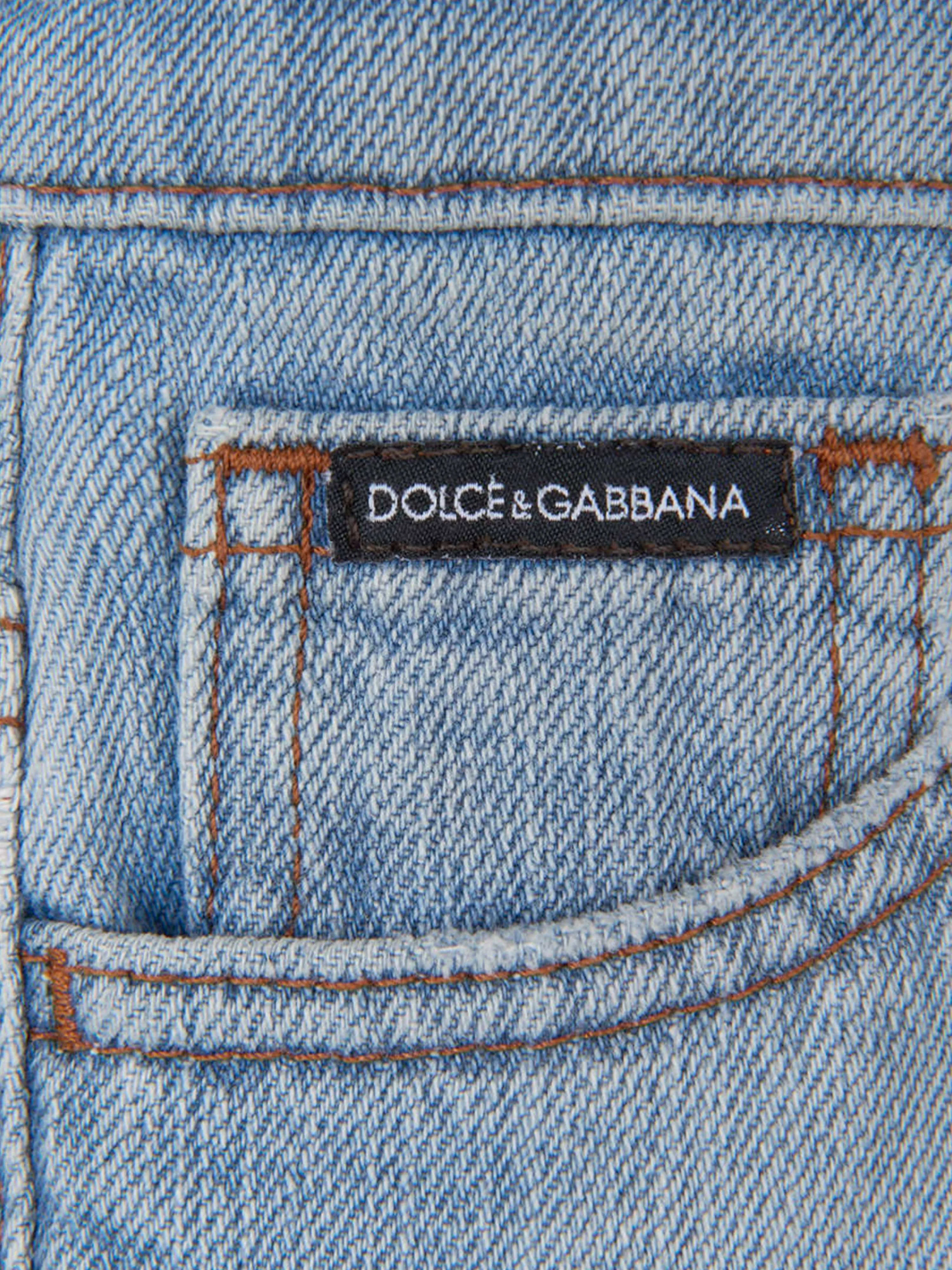 Dolce & Gabbana Girls Light Distressed Denim Jeans