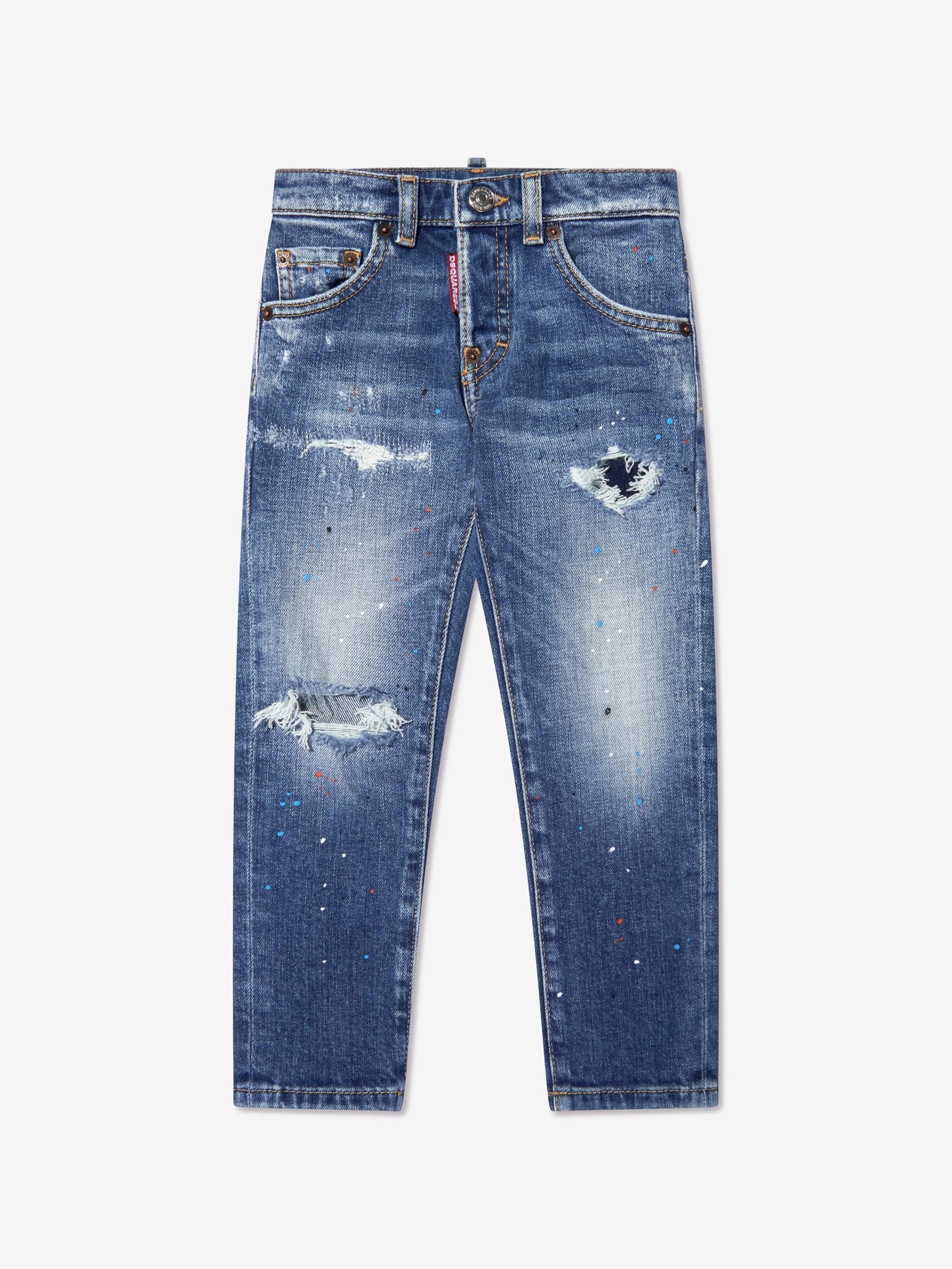 Dsquared2 Boys Distressed Denim Jeans In Blue