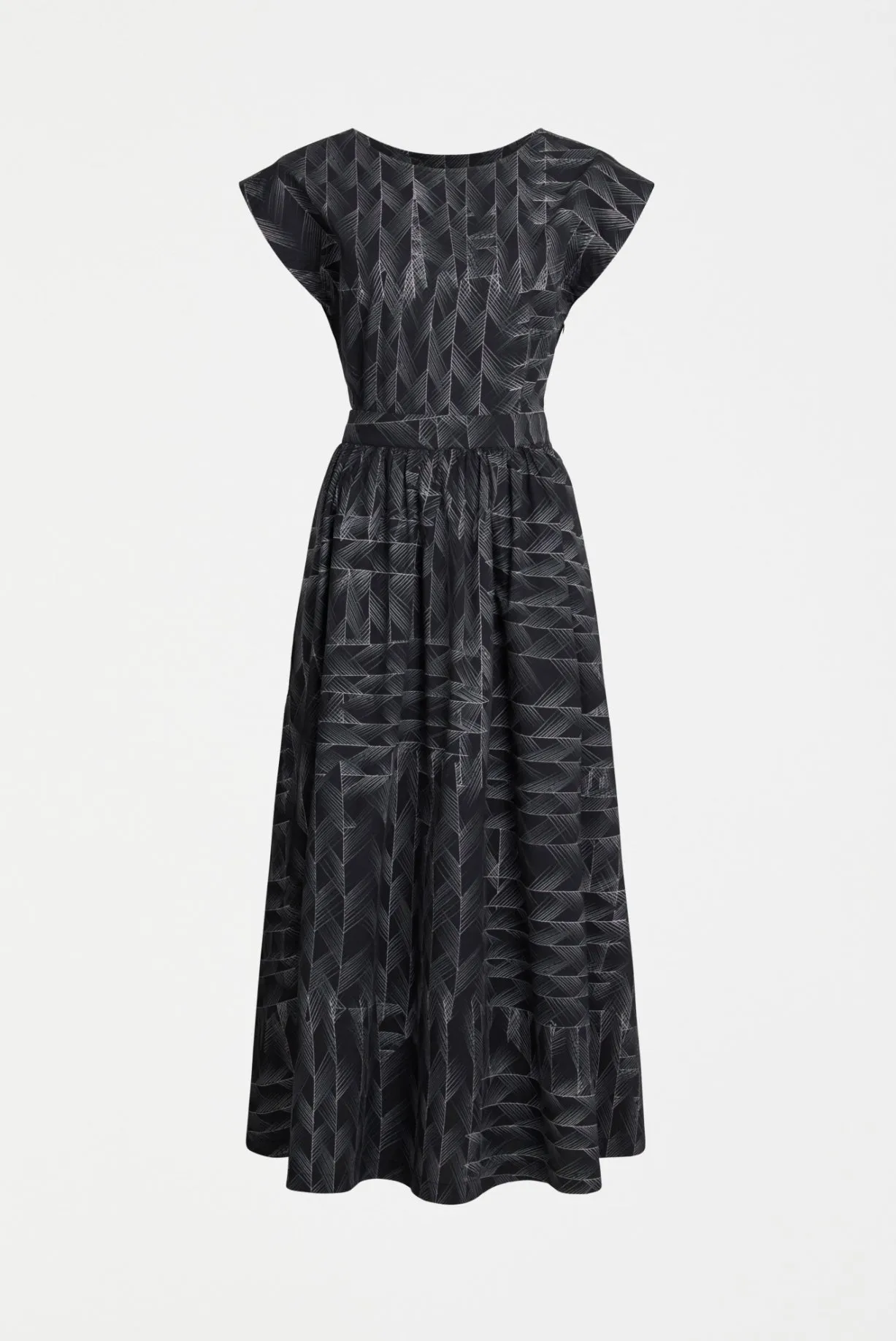 Elk Indi Dress Black Line Print