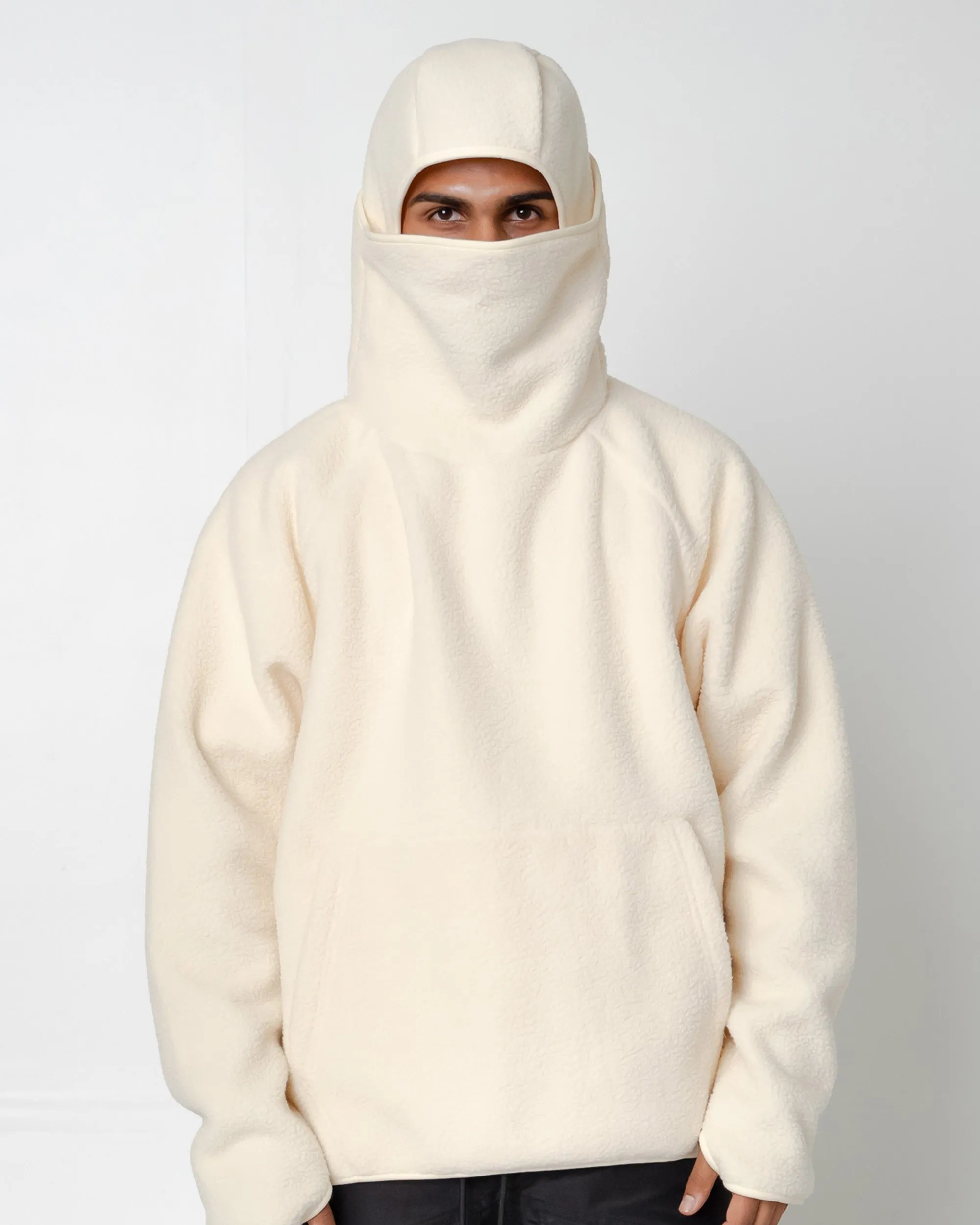 EPTM BALACLAVA SHERPA HOODIE-CREAM