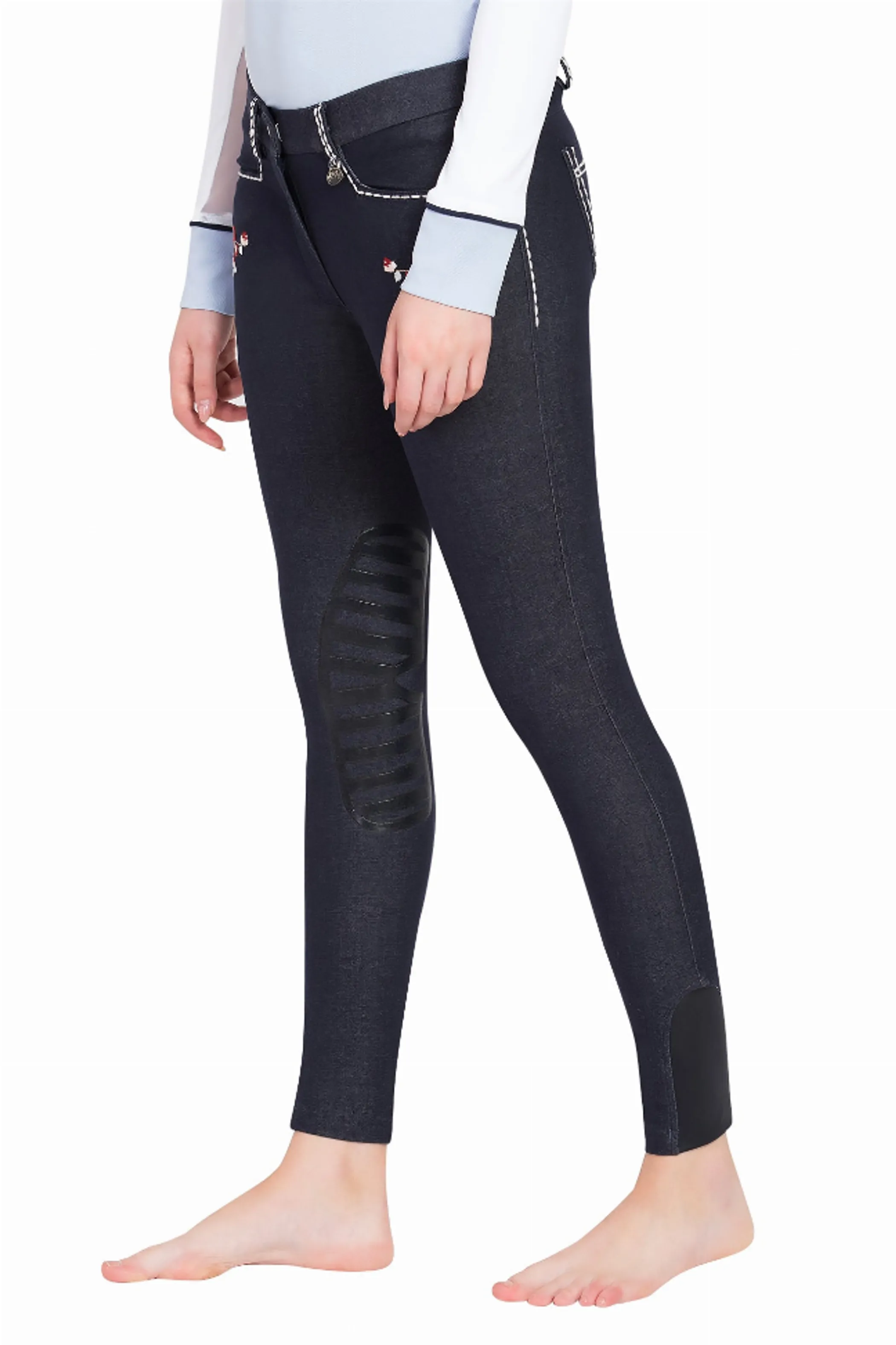 Equine Couture Ladies Alice Denim Embroidered Breeches