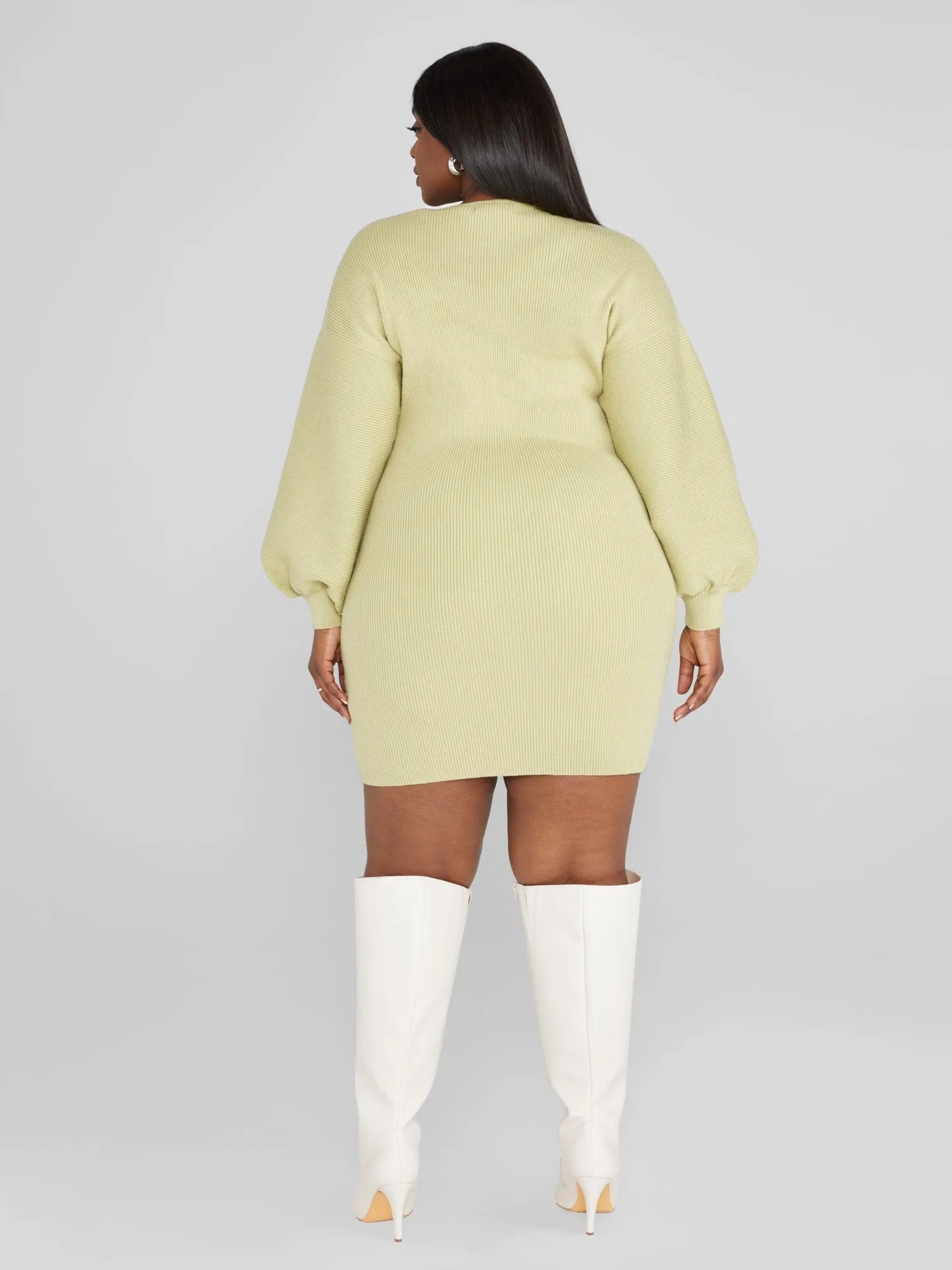 Fashion To Figure - Larissa Puff Sleeve Sweater Dress