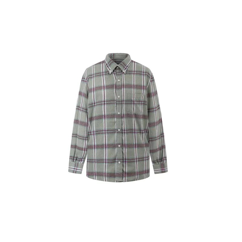 Felix Boyfriend Plaid Blue Green Long Sleeve Office Top