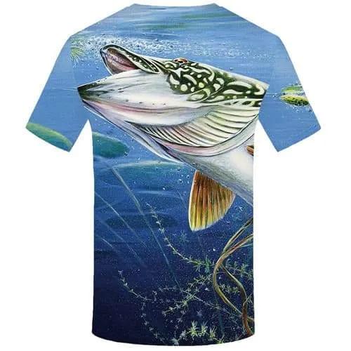 Fish T shirts Men Ocean Tshirts Casual Tracksuits Tshirts Novelty Animal Tshirt Printed Fishinger T-shirts Graphic Short Sleeve