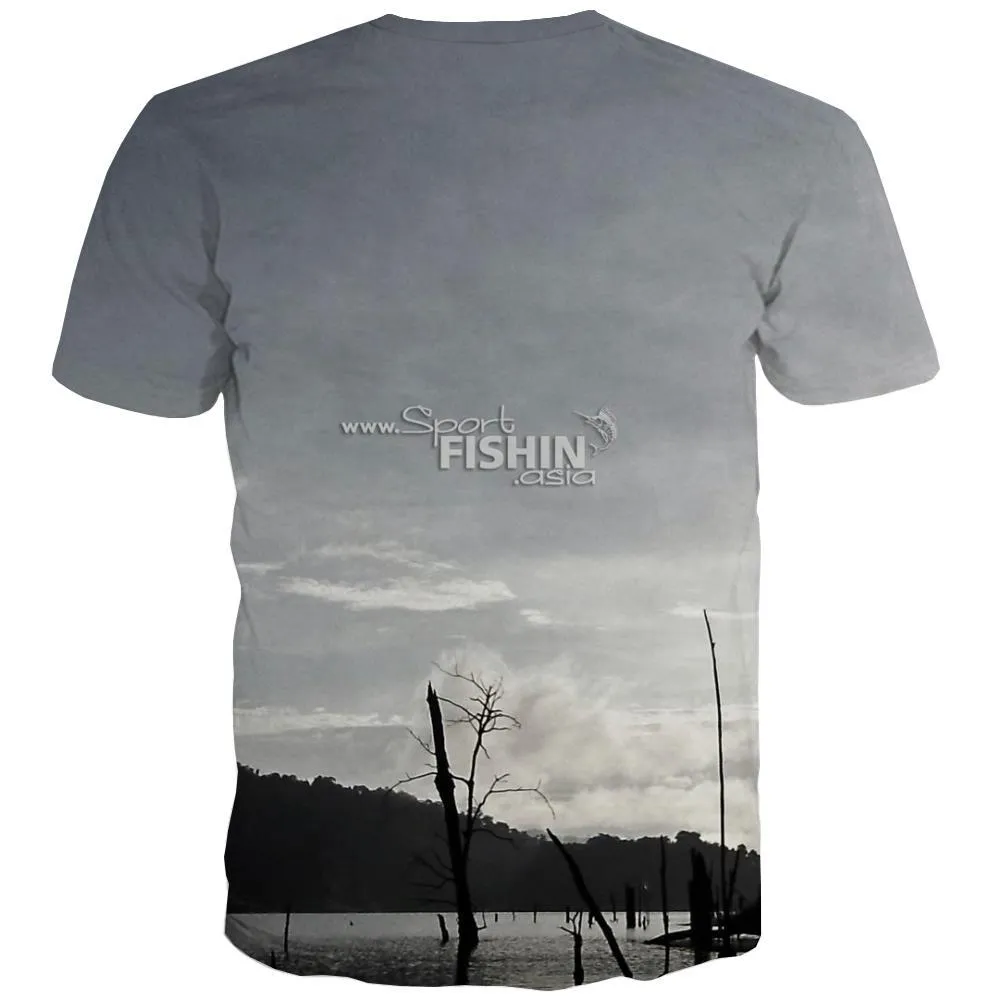 fishing T shirts Men fish Tshirt Anime Short Sleeve T shirts Tops Streetwear