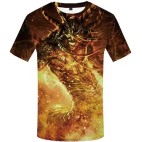 Flame T-shirt Men Skull Tshirts Casual Animal Tshirts Novelty Game Tshirt Printed War Shirt Print Short Sleeve Fashion Mens Tops