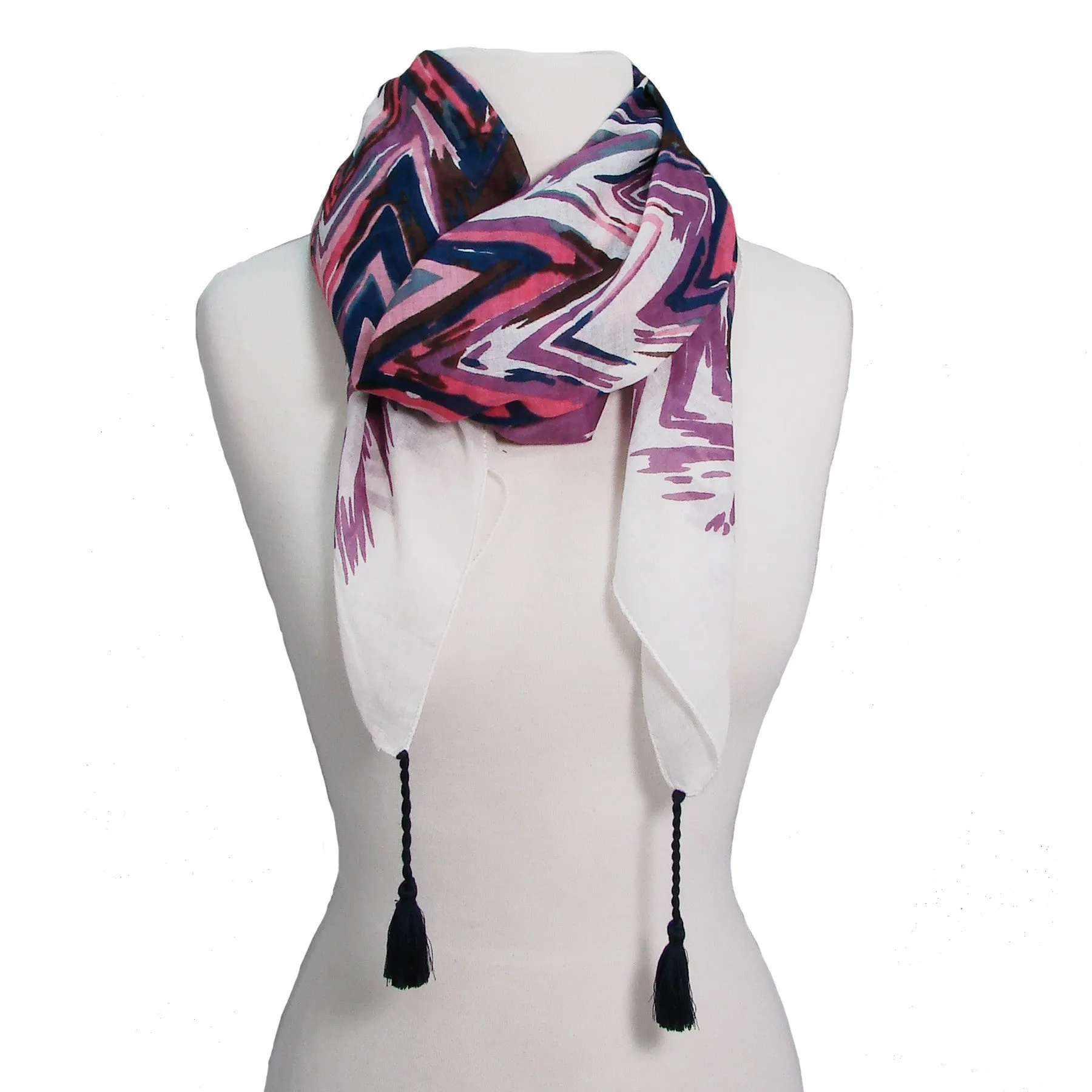 Flamestitch Scarf Pink