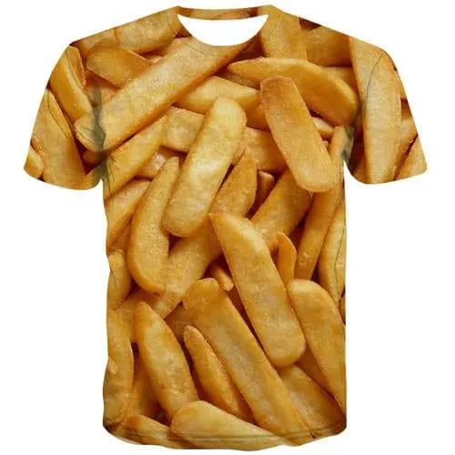 French Fries T shirts Men Food Tshirt Anime Harajuku T shirts Funny Gothic Tshirts Casual Short Sleeve Punk Rock Mens New O-neck