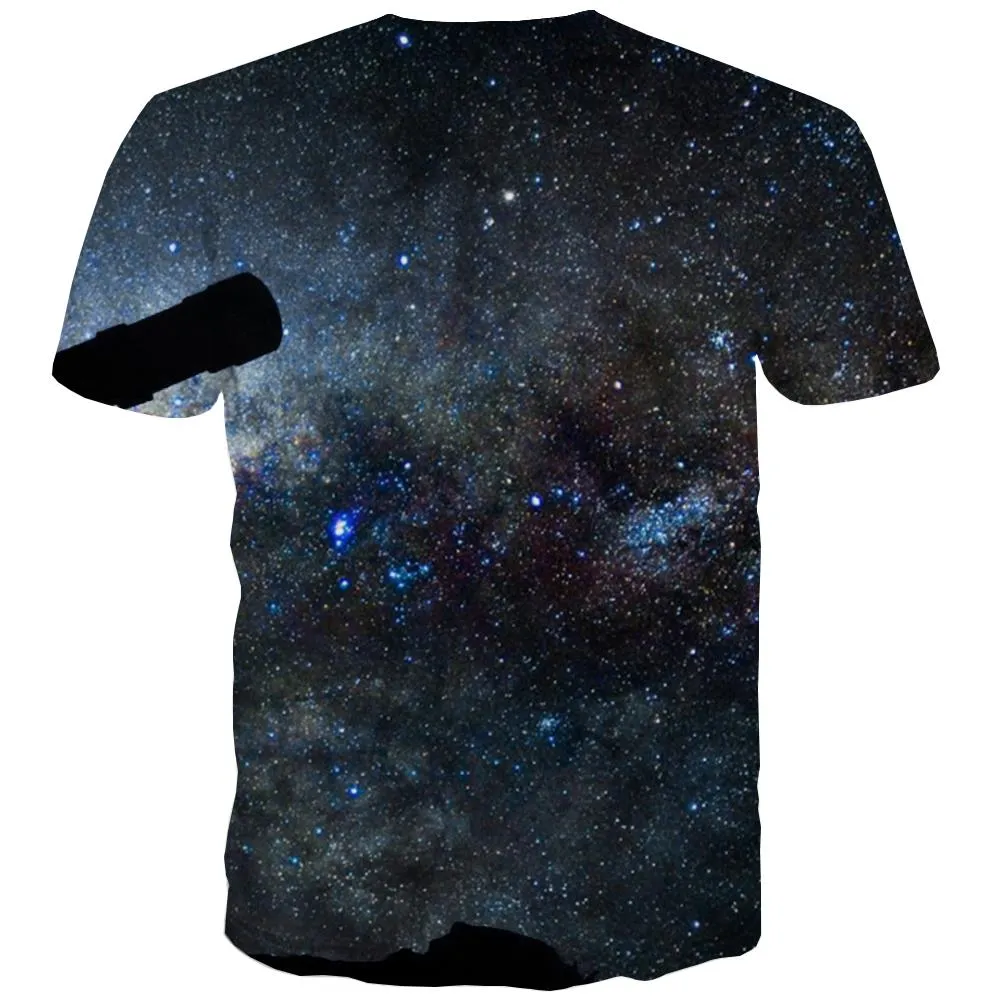 Galaxy T-shirt Men Planet T-shirts Graphic Starry Sky T shirts Funny Colorful Tshirts Novelty Harajuku Tshirts Casual