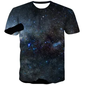 Galaxy T-shirt Men Planet T-shirts Graphic Starry Sky T shirts Funny Colorful Tshirts Novelty Harajuku Tshirts Casual