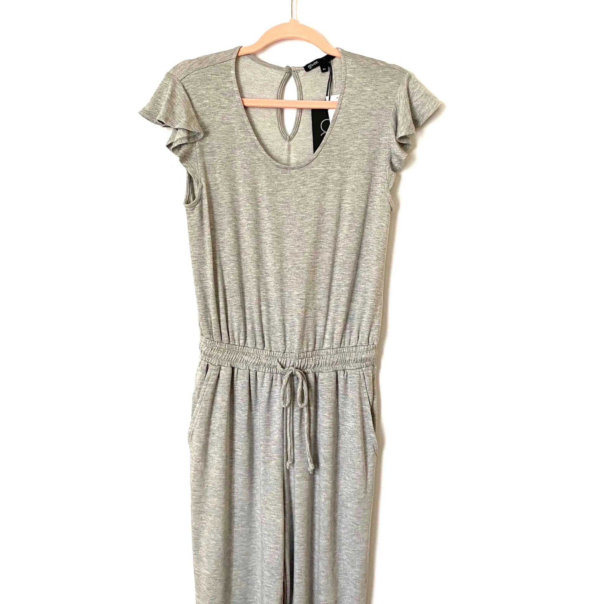 Gibson Heathered Grey Drawstring Waist Jumpsuit NWT- Size XS