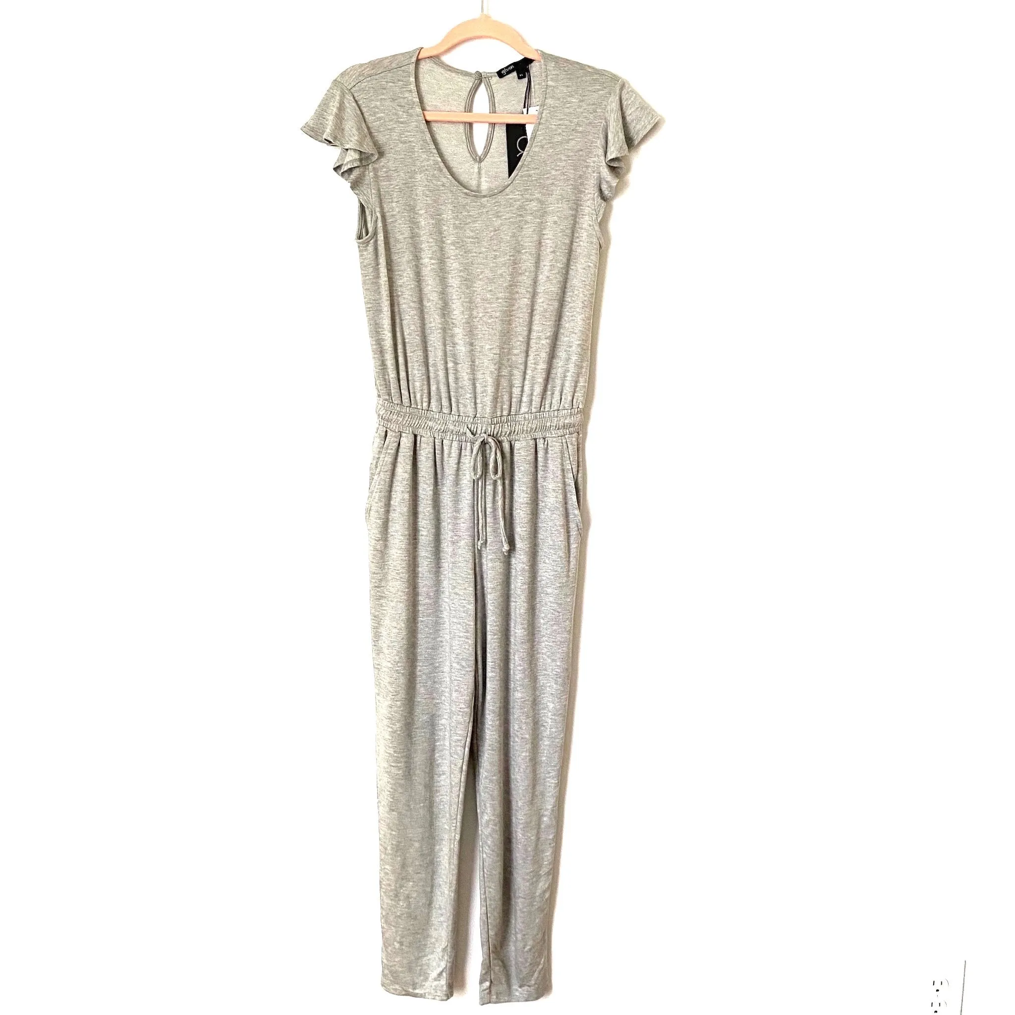 Gibson Heathered Grey Drawstring Waist Jumpsuit NWT- Size XS