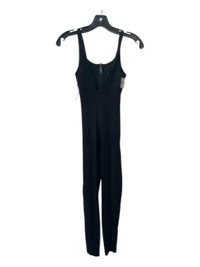 Gigi C Size XS Black Polyamide Blend Snake Embossed Zip Front Skinny Jumpsuit