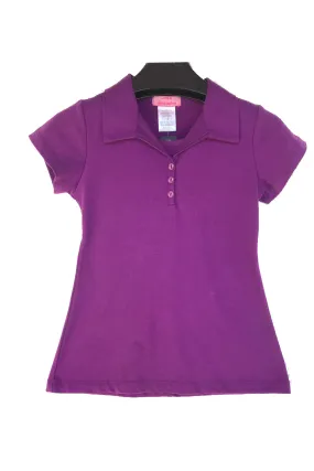 Girls Button Up Johnny Soft Pique Polo Top ( kids 4-20)