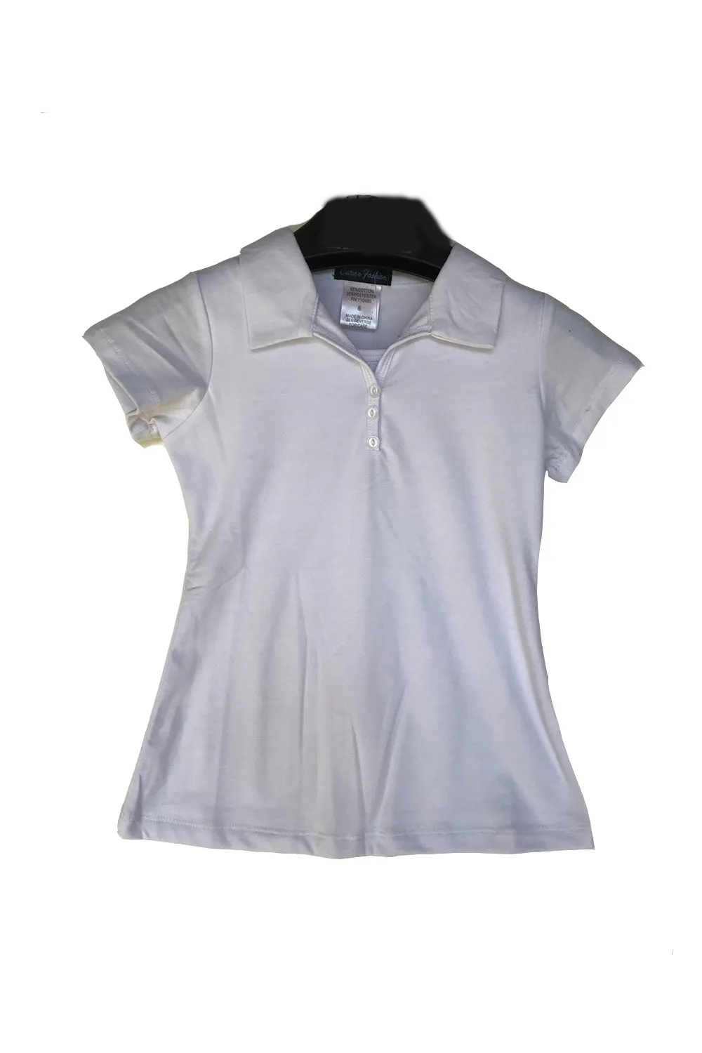 Girls Button Up Johnny Soft Pique Polo Top ( kids 4-20)