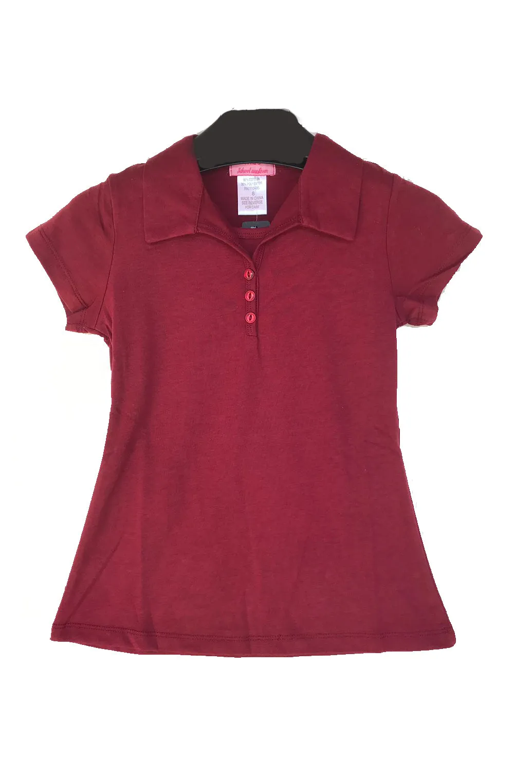 Girls Button Up Johnny Soft Pique Polo Top ( kids 4-20)