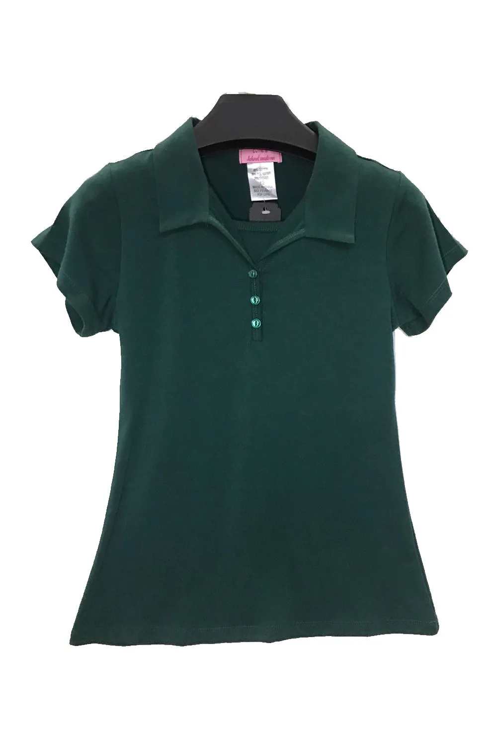 Girls Button Up Johnny Soft Pique Polo Top ( kids 4-20)