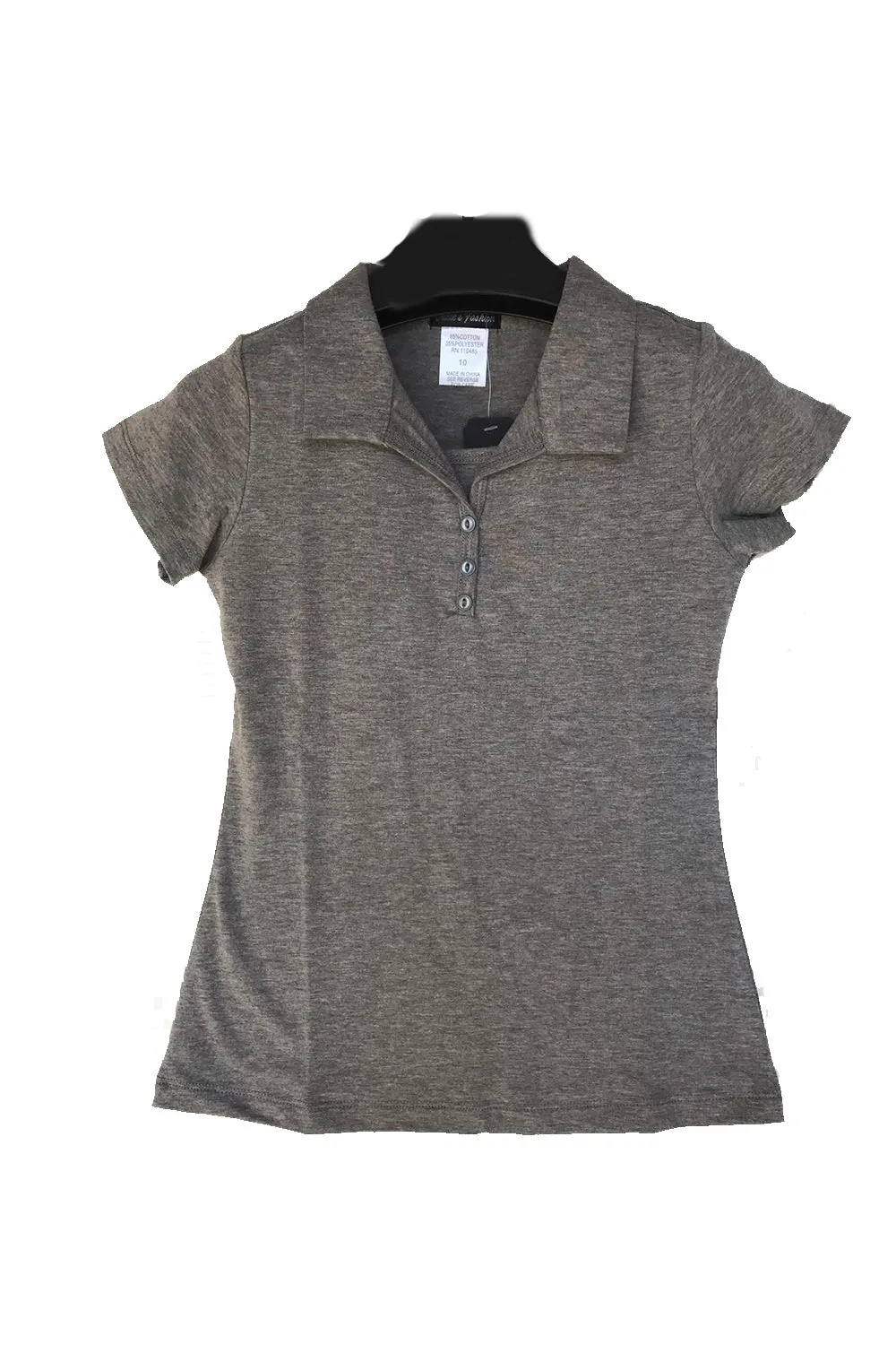 Girls Button Up Johnny Soft Pique Polo Top ( kids 4-20)