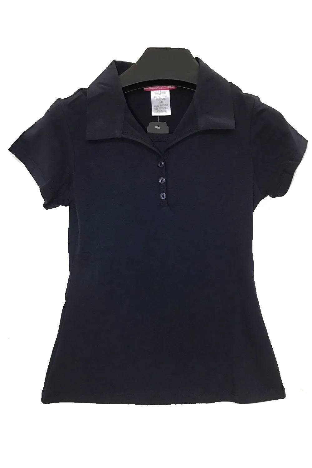 Girls Button Up Johnny Soft Pique Polo Top ( kids 4-20)