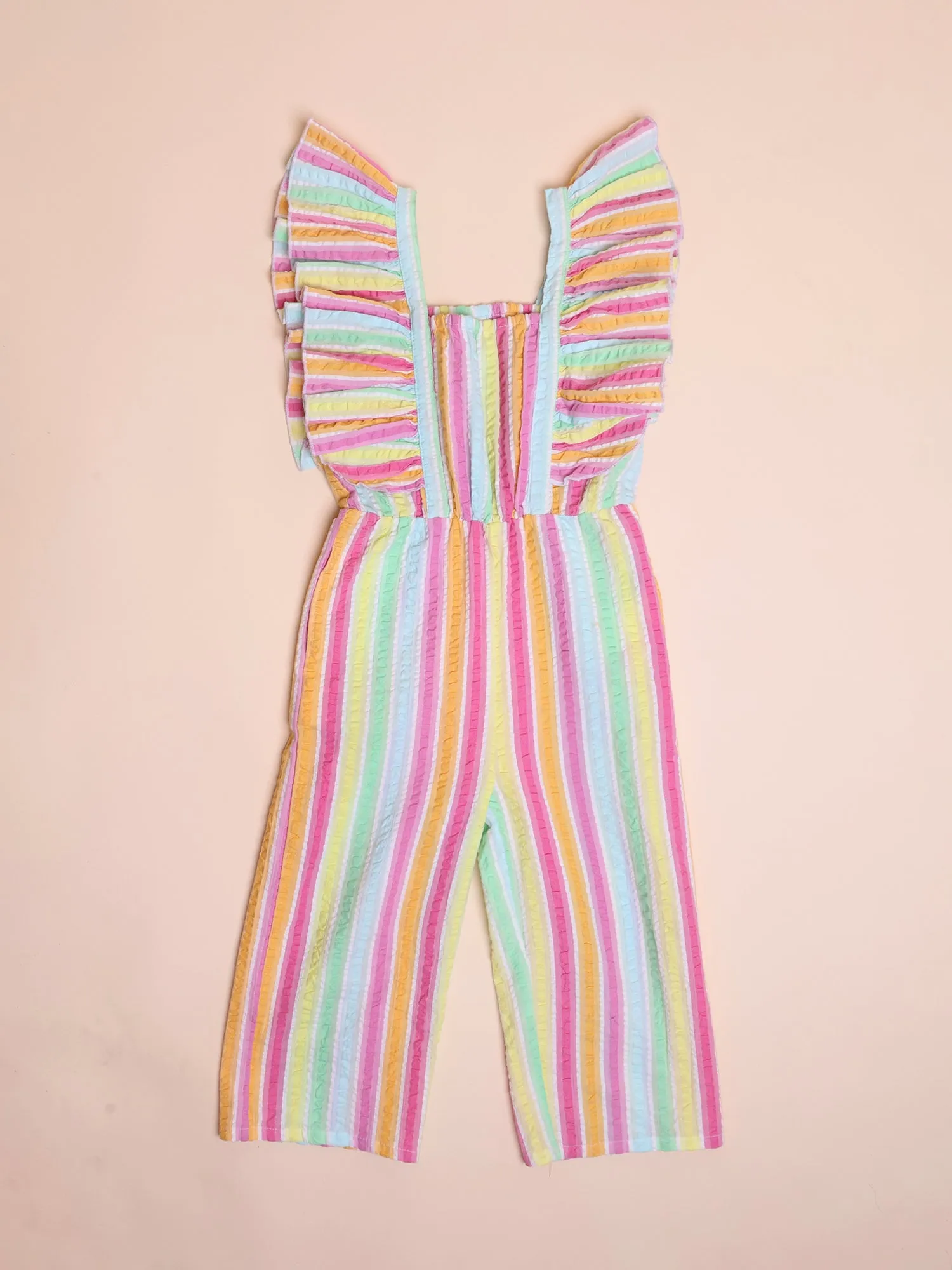 Girls Multicoloured Stripe Jumpsuit