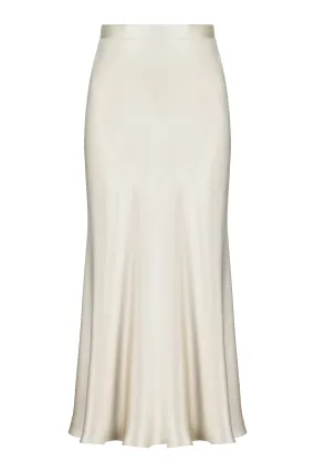 GLADIOLUS BEIGE SILK SATIN SLIP SKIRT