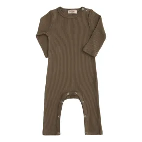 Green Olive Long Sleeved Modal Romper