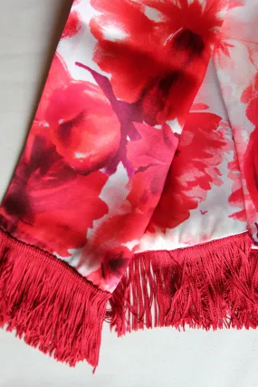 Handmade Rose Print Silk Scarf