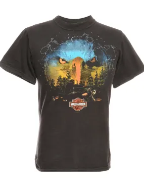 Harley Davidson Black Printed T-shirt - S