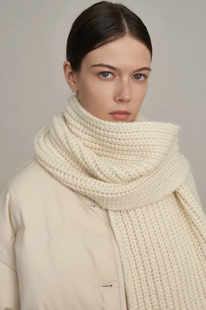 Harper Hand Designed Chunky Long Scarf in Iceland Wool Knit