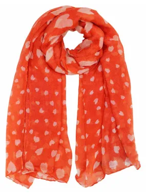 Heart Print Sheer Summer Scarf