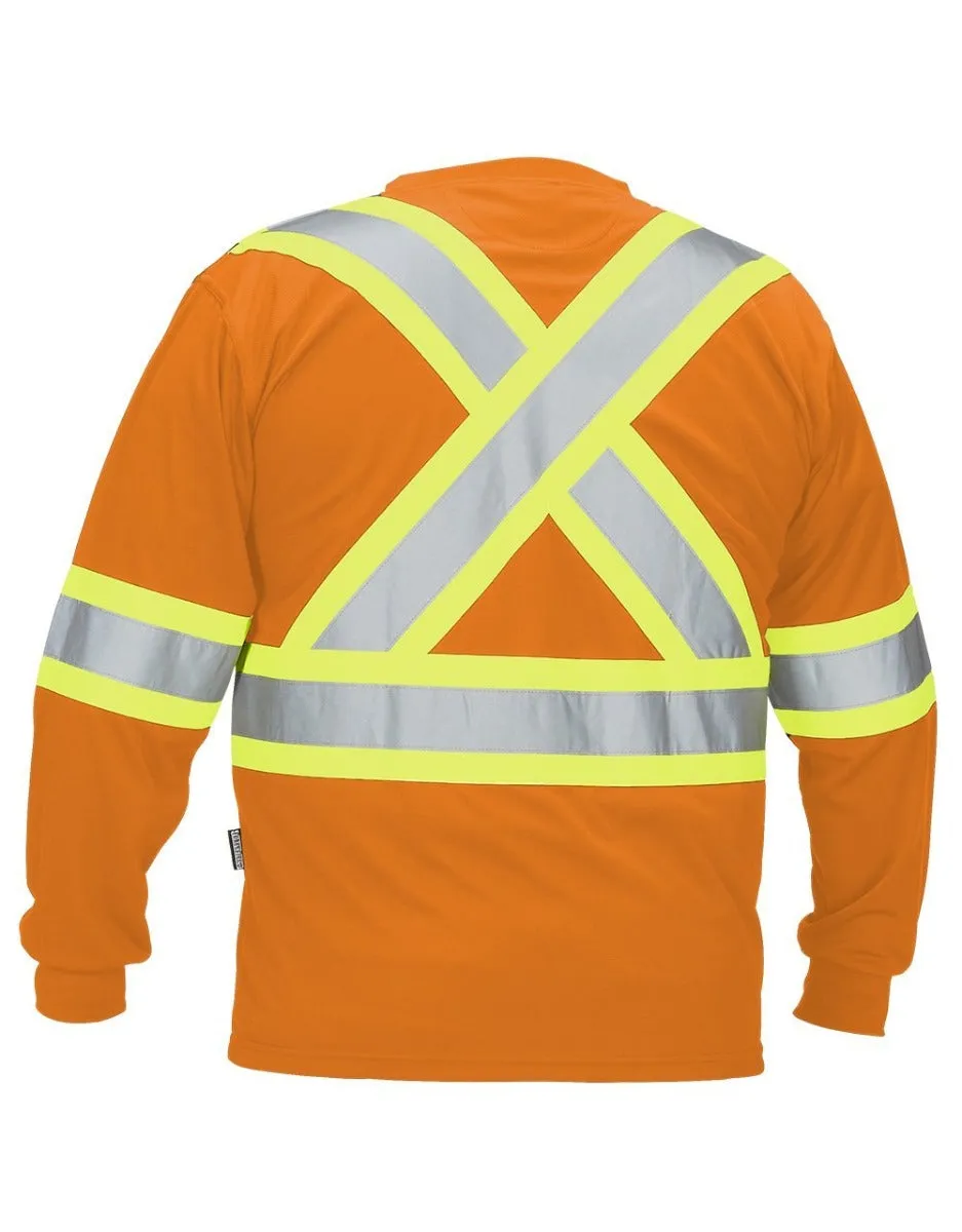 Hi Vis Safety Crew Neck Long Sleeve in Orange