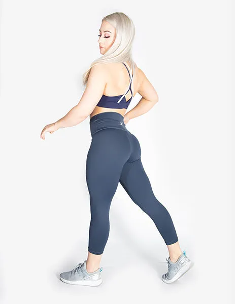 HIGH RISE CAPRI LEGGINGS - NAVY