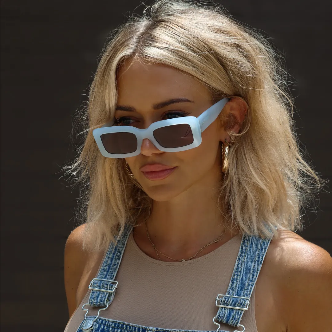 INDY - BLUE DUST   SOLID GREY SUNGLASSES