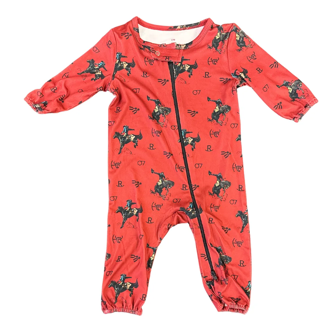 Infant Red Vintage Bronc Romper