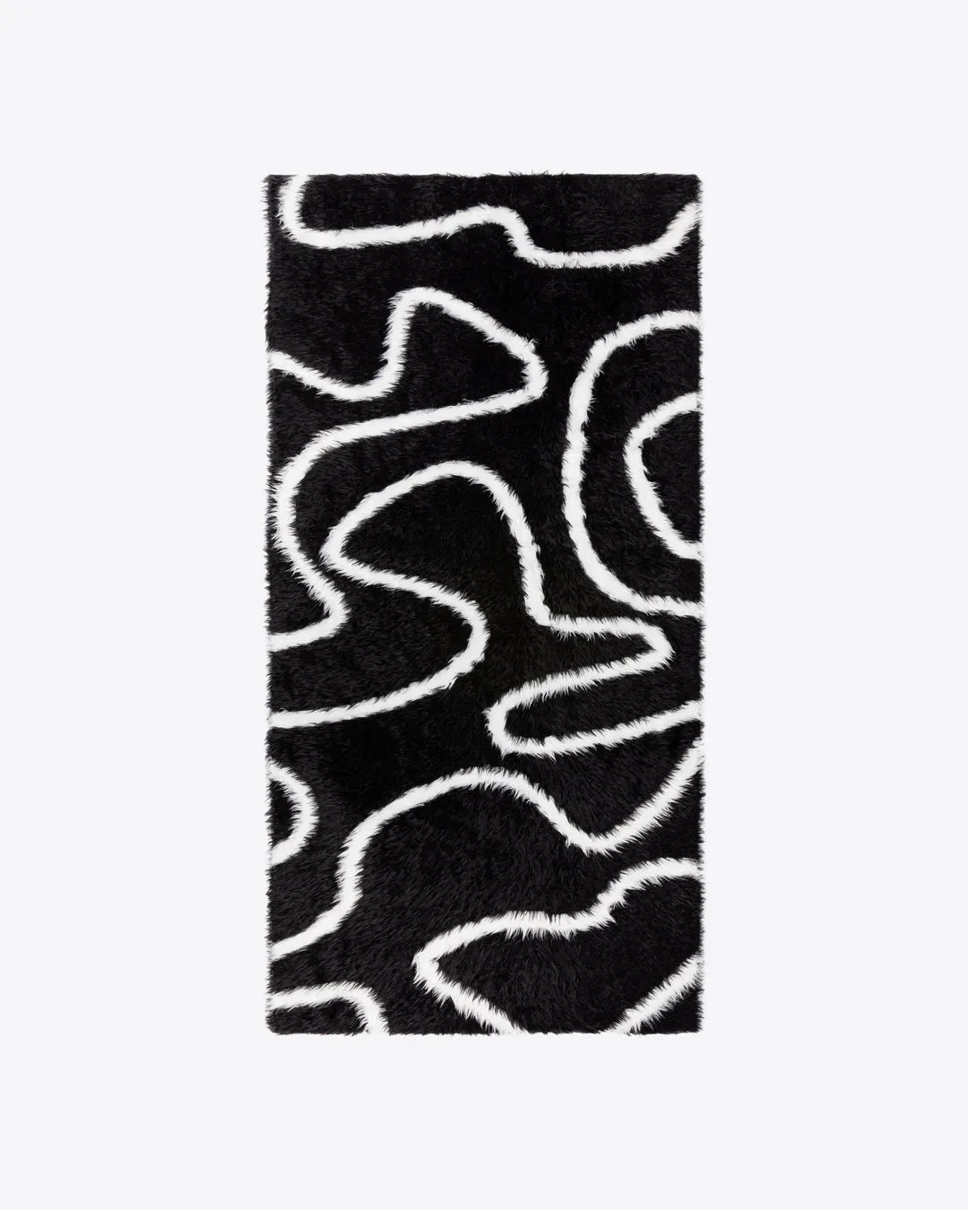 INTARSIA SCARF - BLACK / ECRU