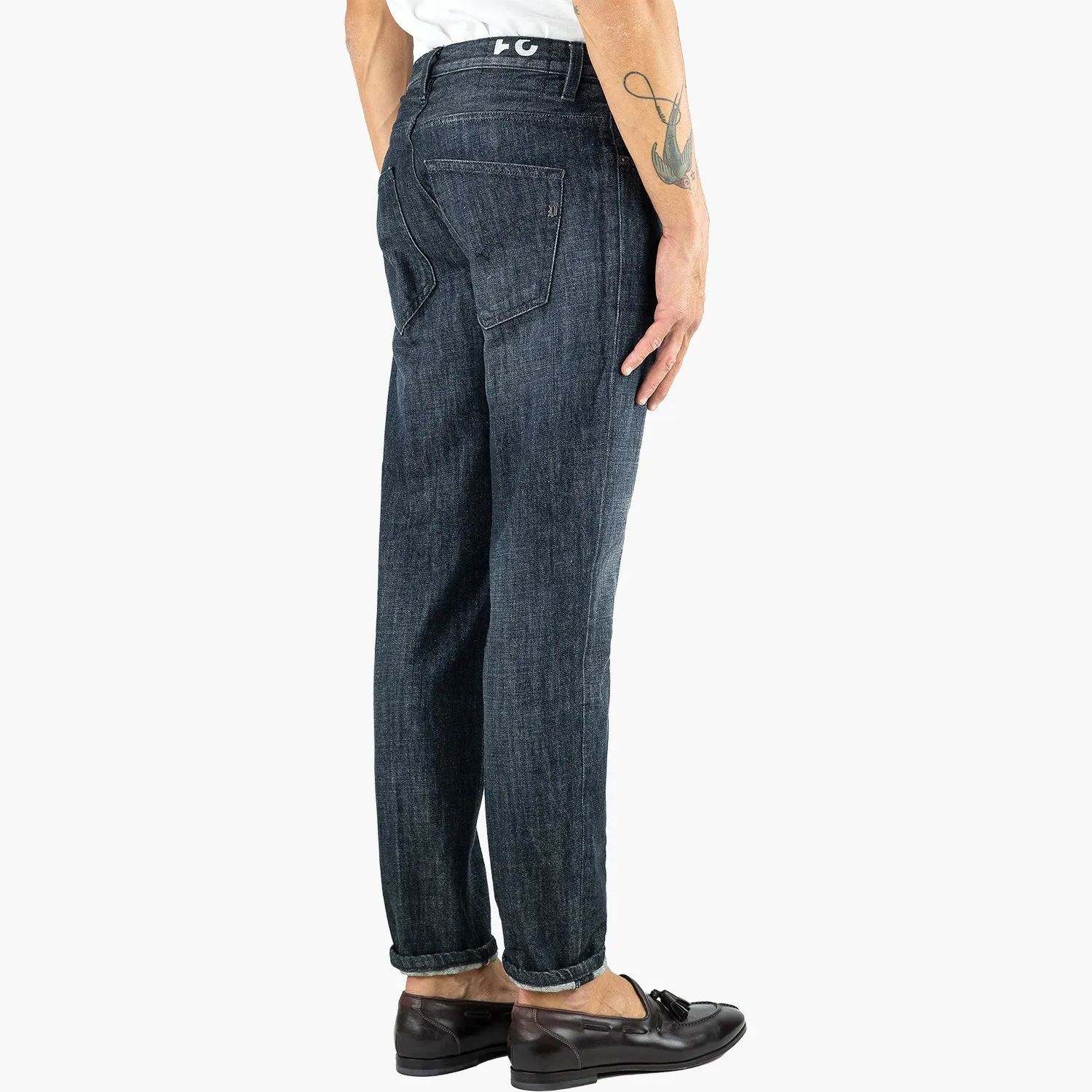 Jeans DONDUP Brighton in Puro Denim Blu Grigio Lavato