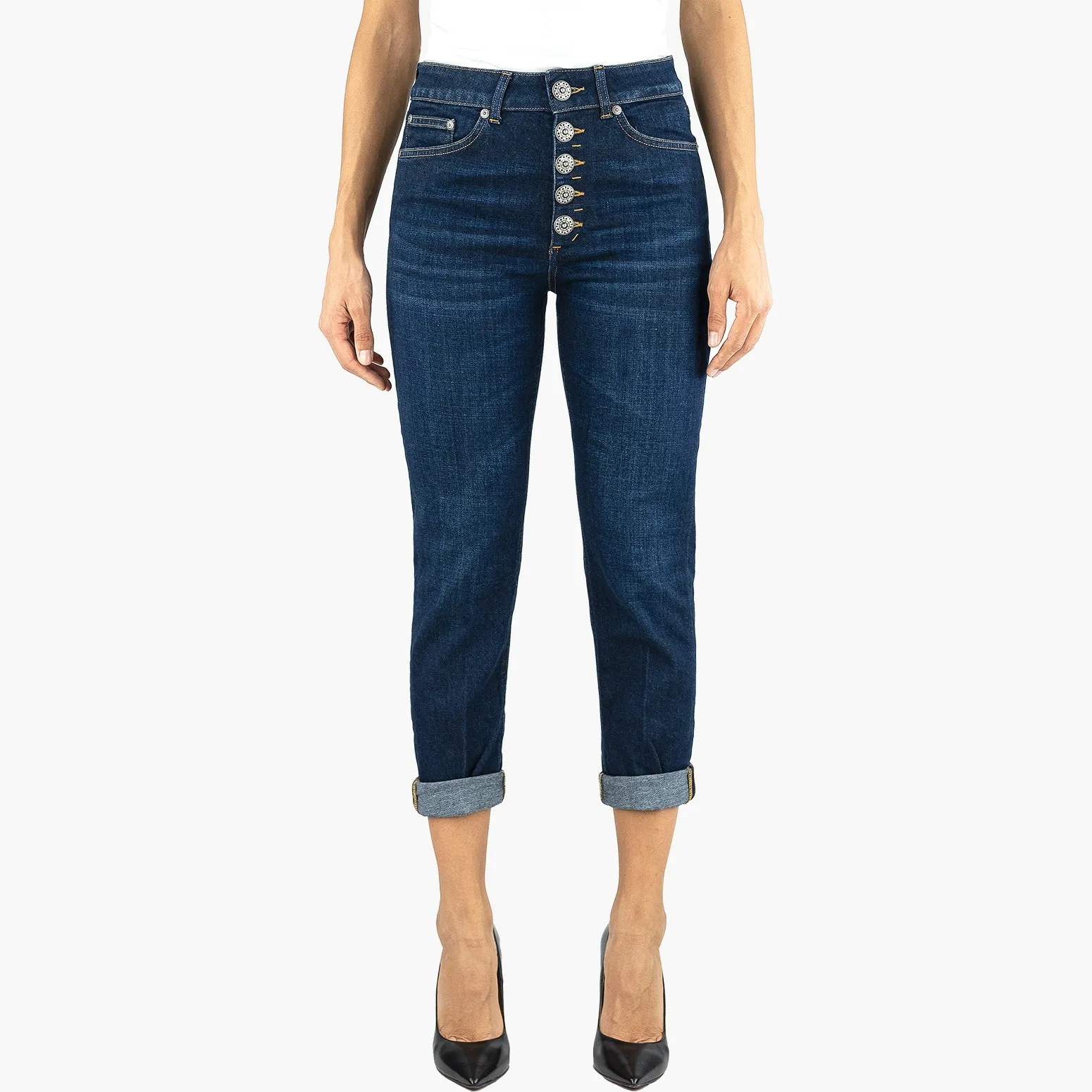 Jeans DONDUP Koons Gioiello in Denim Stretch Lavaggio Medio Scuro