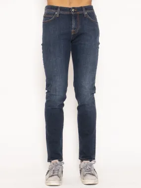 Jeans Elasticizzato con Impunture Blu