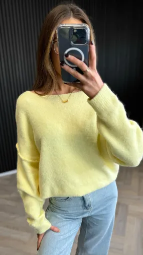 Joanne Yellow Knit Detail Jumper