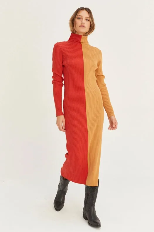 Jodie Colorblock Midi Sweater Dress