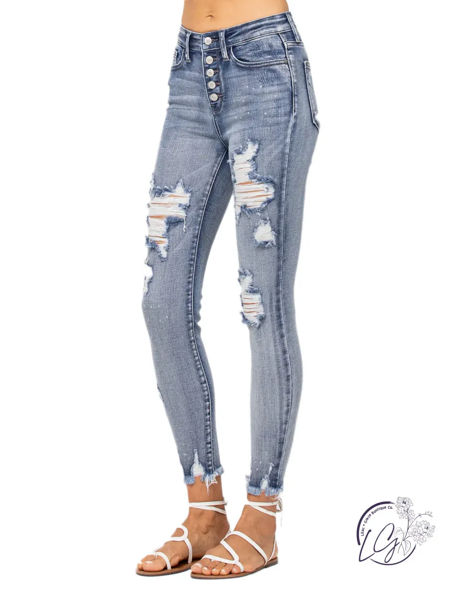 Julianna High-Rise Button Fly Skinny by Judy Blue