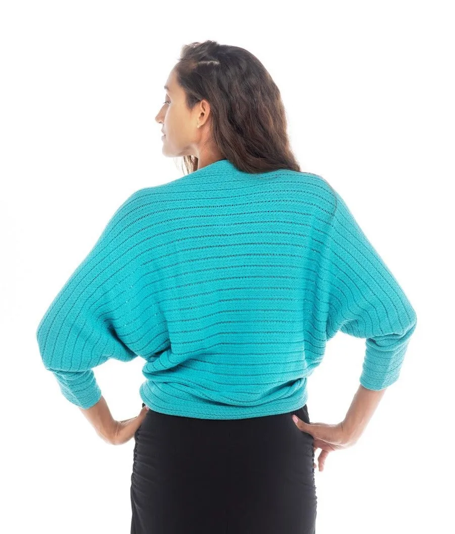 Knitted Bolero Rib with Coconut Button in Front