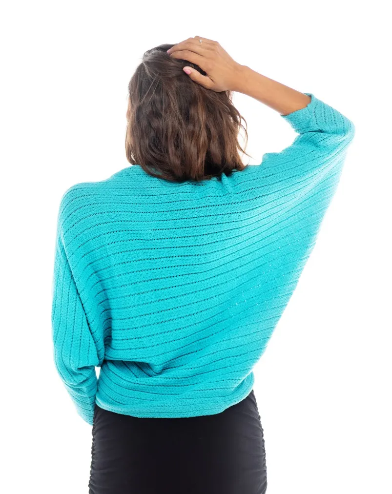 Knitted Bolero Rib with Coconut Button in Front