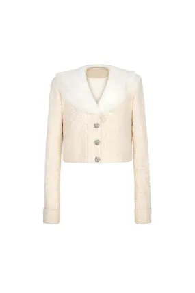 Lea Cropped V-Neck Tweed Jacket