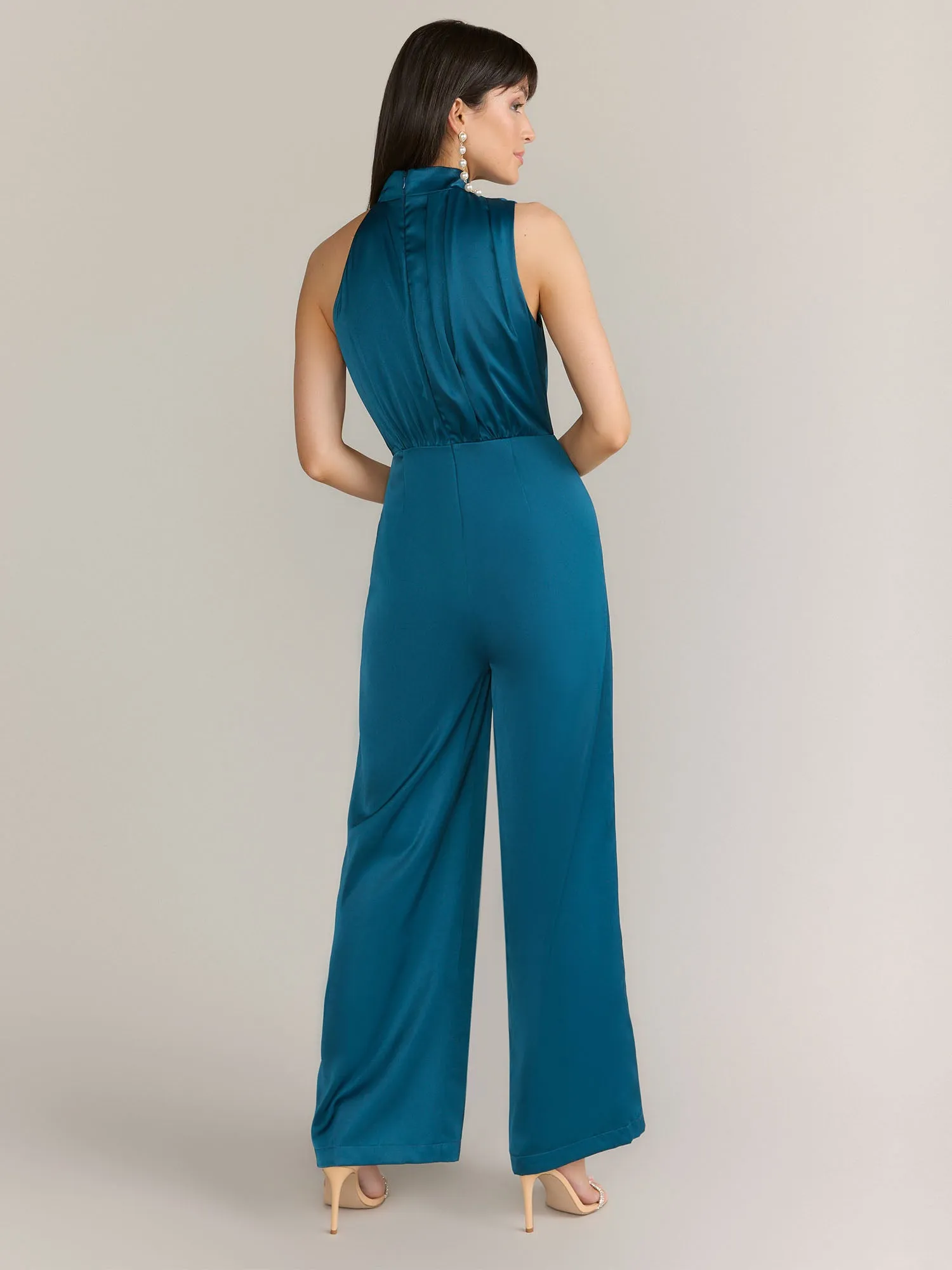 Lena Asymmetric Neck Satin Jumpsuit - Brands We Love