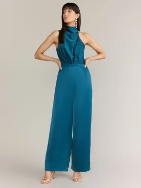 Lena Asymmetric Neck Satin Jumpsuit - Brands We Love