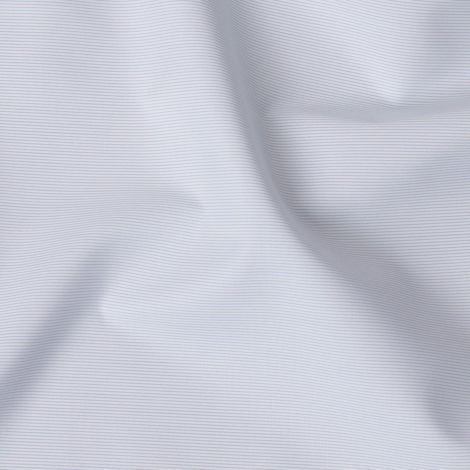 Light blue Premium pure 100% Swiss cotton shirting fabric in stripe design-D14679