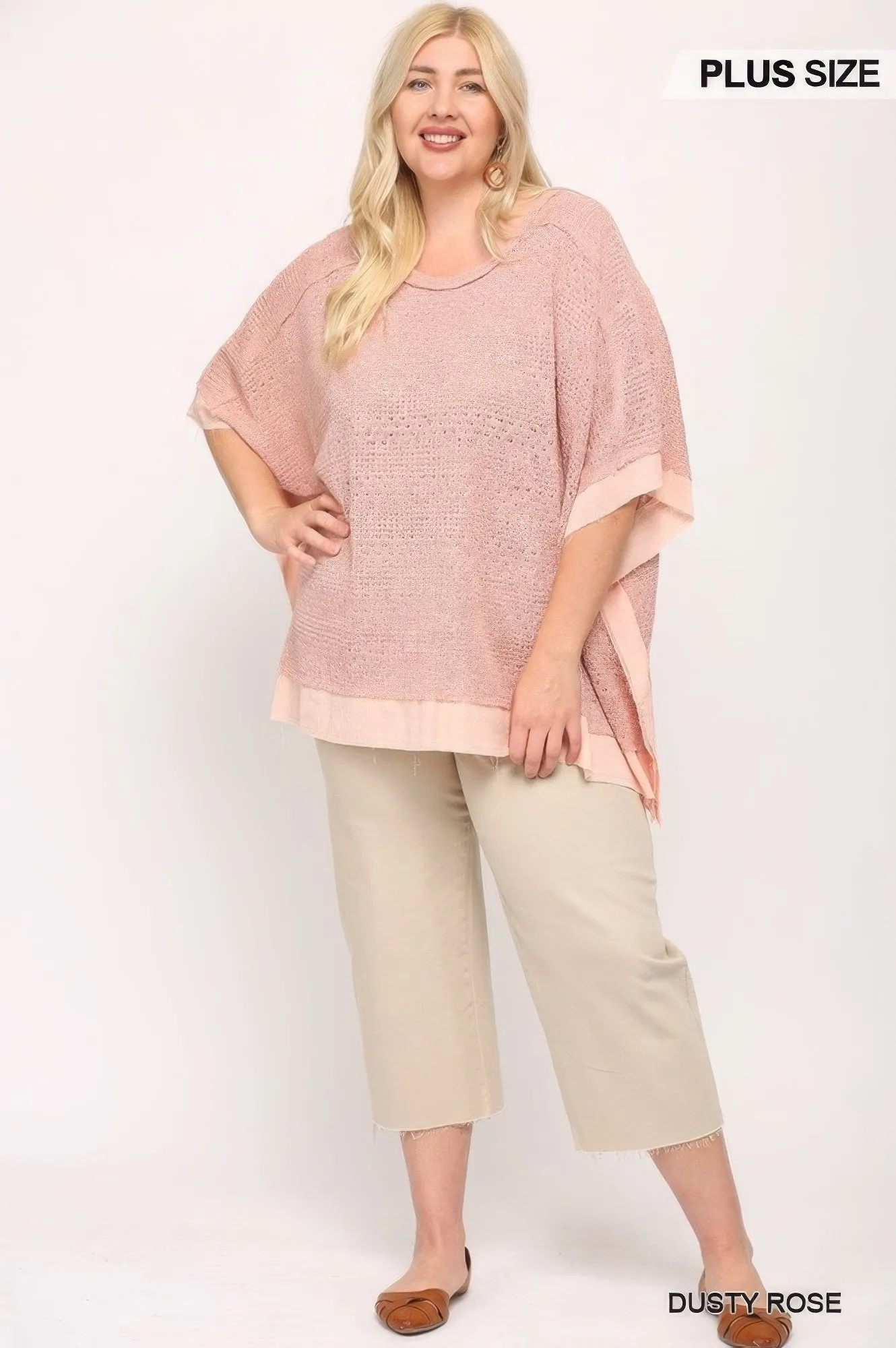 Light Knit And Woven Mixed Boxy Top